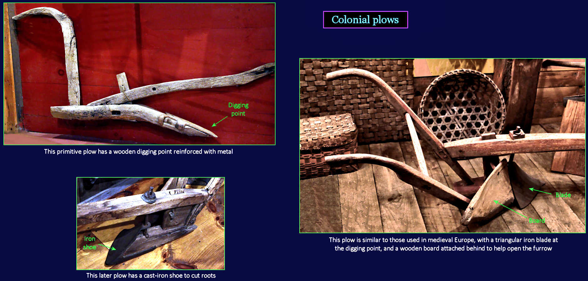 Wooden plows, 1700